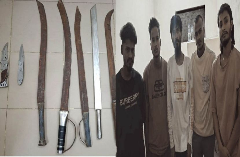 মৌলভীবাজারে দেশীয় অস্ত্রসহ ৫ যুবক আটক