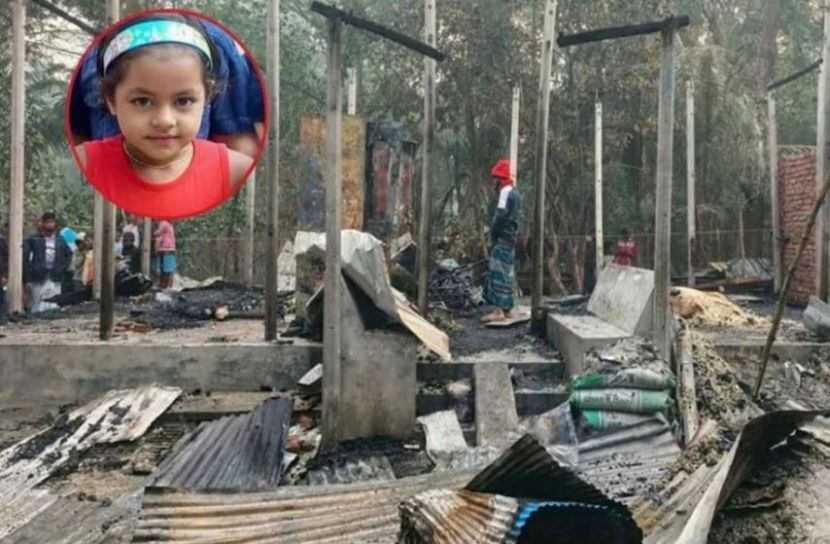 বসতঘরে দুর্বৃত্তের আগুনে শিশুর মৃত্যু, চার দিন পর  বিএনপি নেতার মামলা