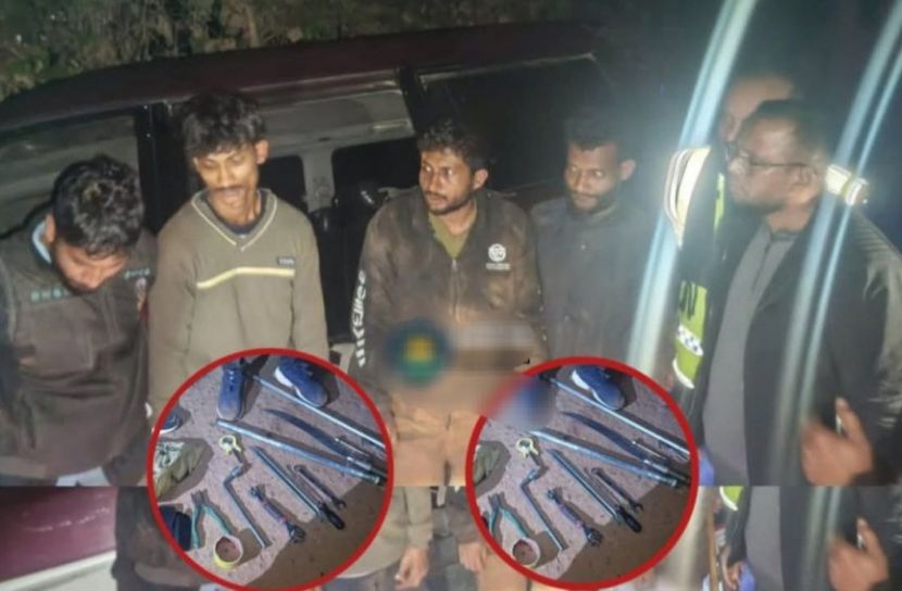 কুলাউড়ায় দেশীয় অস্ত্রসহ চার ডাকাত গ্রেপ্তার