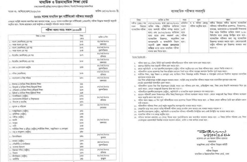 ২১ এপ্রিল থেকে শুরু হচ্ছে এসএসসি পরীক্ষা, সূচি প্রকাশ