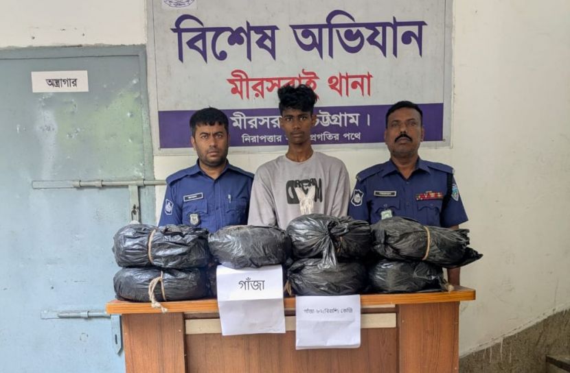 মীরসরাইয়ে ট্রাকবোঝাই ৮২ কেজি গাঁজাসহ চালক গ্রেপ্তার