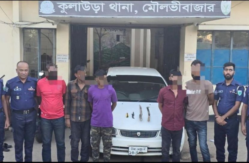আন্ত:জেলা ডাকাত দলের ৫ সদস্য অস্ত্রসহ গ্রেপ্তার