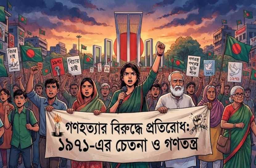 গণহত্যার বিরুদ্ধে প্রতিরোধ: ১৯৭১-এর চেতনা ও গণতন্ত্র