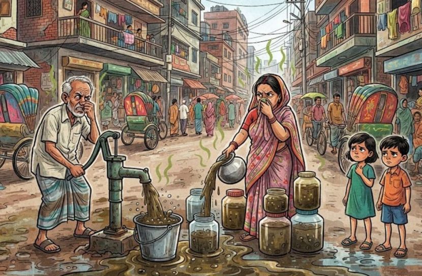 দুর্গন্ধ-ঘোলা পানিতে পূর্ব রামপুরার জনজীবন বিপর্যস্ত