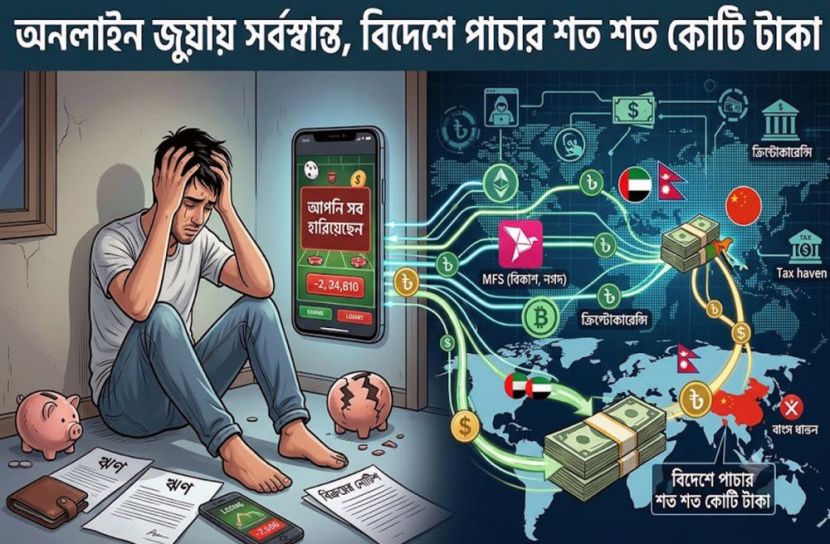 অনলাইন জুয়ায় সর্বস্বান্ত, বিদেশে পাচার শত শত কোটি টাকা