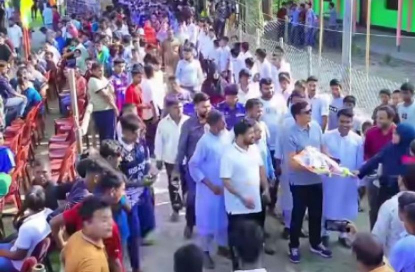 প্রতিমন্ত্রীর আগমনে সাকোয়া বাজারে ফুটবল টুর্নামেন্ট