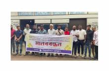 মুন্সীগঞ্জে সাংবাদিকদের বিরুদ্ধে মিথ্যা মামলার প্রতিবাদে মানববন্ধন